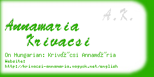 annamaria krivacsi business card